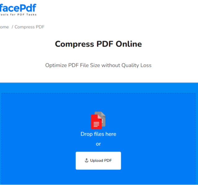 Screenshot of Compress PDF Tool in FacePdf